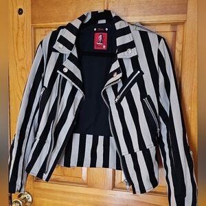 Mercy Brand Vintage Striped Moto Style Jacket